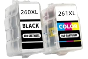260XL 261XL High Capacity Ink Tank Ink Cartridge for Can 260 and 261 Ink PG-260 CL-261 Compatible with Pix m TS5320 TR7020 TR