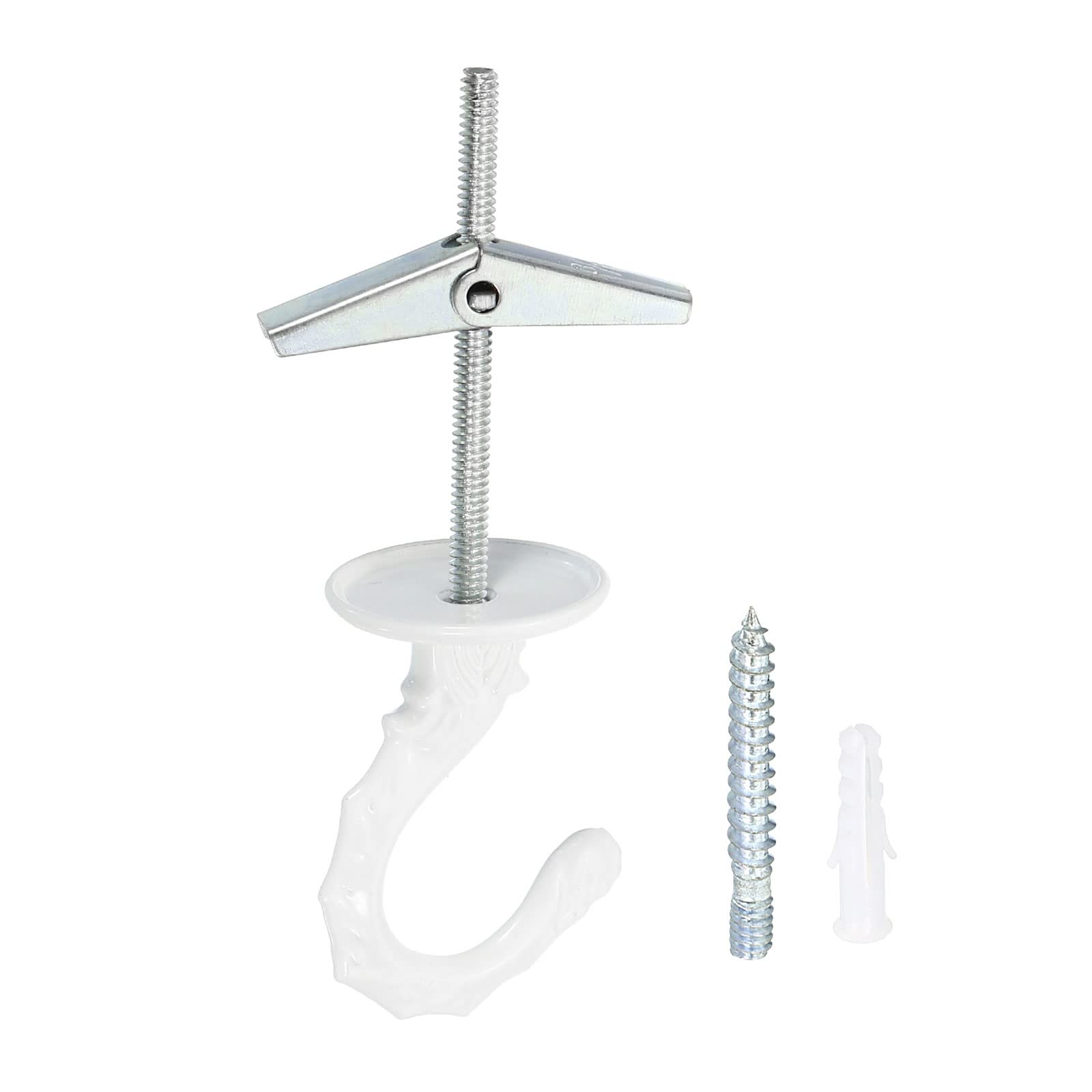 YOKIVE 4 Set Ceiling Hanging Hook, Swivel Hook with Mounting Screws Hanging Plants, Great for Office, Home, Daily Use (White, 2.1x1.3-Inch)