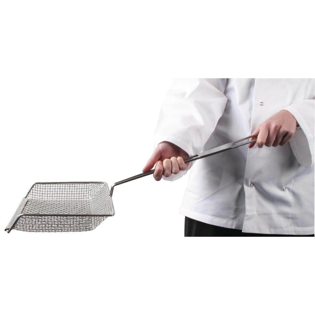 Vogue Chip Shovel Stainless Steel - Portion Control, Long Handle Chip Scoop J673, Silver, 8(L)"/ 203mm - Image 3