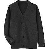 Unisex Boys Girls Cardigans Sweater V-Neck Long Sleeve School Uniforms Button Knit Tops