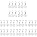 HOHIYA 36 Pc Ornament Hooks Hangers Christmas Decorative Hanging Stainless Wire with Acrylic Crystal Jeweled Clear Taiwan Made 2.5inch Silver