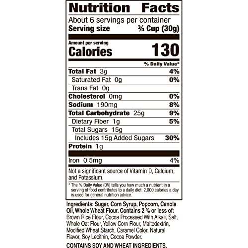 Cocoa Puffs Popcorn Snack with Cocoa Glaze, Chocolate Popcorn, 7 oz