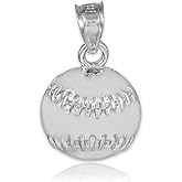 Baseball/Softball Sterling Silver Sports Charm Pendant