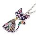 BONSNY Statement Enamel Alloy Chain Cat Necklaces Pendant Original Design For Women (Purple)