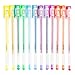 Yoobi Glitter Gel Pens 12-Pack | 12 Awesomely Bright Colors | No-Slip Grip | 1.0mm Medium Tip