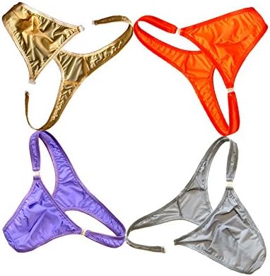 WenMei Men's Bikini Boxer Briefs trip Thongs G-string Milk Silk Underwear Shorts (Colors of 4B)