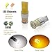 iBrightstar 9-30V Extremely Bright Low Power 168 175 194 2825 W5W T10 Wedge LED Bulbs for Side Marker Light,Amber Yellow