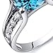 Swiss Blue Topaz Solitaire Style Ring Sterling Silver Rhodium Nickel Finish 2.25 Carats Sizes 5 to 9