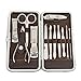 Rong Keast stainless steel manicure Set of 12Pcs,Professional Grooming Kit,pedicure tools professional，pedicure manicure kit，nail clipper set，Nail Tools with Luxurious Travel Case
