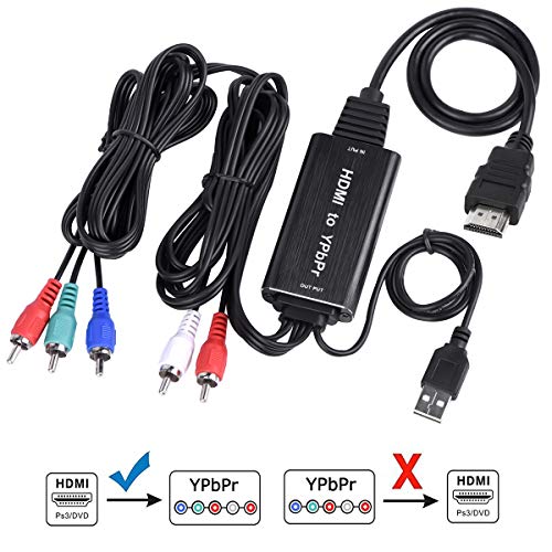 HDMI to Component Converter Cable, HDMI to YPbPr Converter, HDMI to 5RCA RGB Converter Supports 4K Video Audio Converter Adapter HDMI V1.4 for DVD, PSP, Xbox 360, PS2, Nintendo NGC, Etc - Thumbnail 6