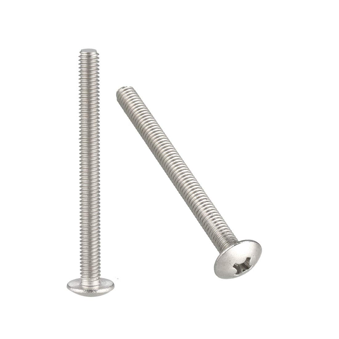 sourcing map Machine Screws, M4x45mm Phillips Screw, 304 Stainless Steel, Fasteners Bolts 10Pcs