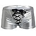 YiZYiF Men's Underwear Boxer Briefs Wetlook Shorts Underpants Silver Large