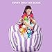 Wekapo Stuffed Animal Storage Bean Bag Chair Cover for Kids | Stuffable Zipper Beanbag for Organizing Children Plush Toys Large Premium Cotton Canvas (Purple, X-Large)