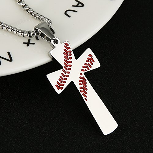 Baseball Cross Pendant, I CAN DO All Things Strength Bible Verse