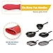 Cast Iron Cooking and Cleaning Utensils - Super Durable 4 Pack Grill Pan Scrapers with Silicone Hot Handle Holder for Cast Iron Skillets, Cookware Baking Grill Pans