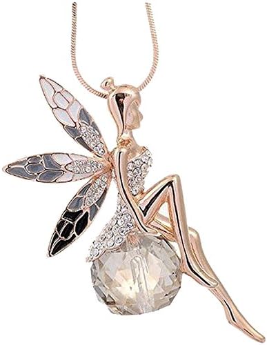 Gaddrt Cool Lovely Angel Wings Butterfly Crystal Necklace Long Sweater Chain Jewelry Pendant Neck Lace