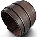 INBLUE Men's Alloy Genuine Leather Bracelet Bangle Cuff Silver Tone Black Brown Cord Adjustable