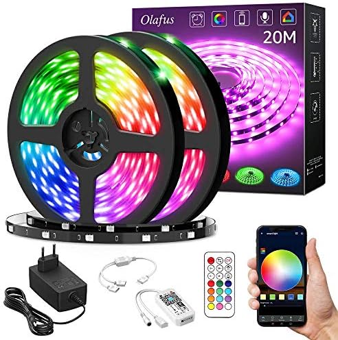 olafus 20m tira led rgb alexa wifi