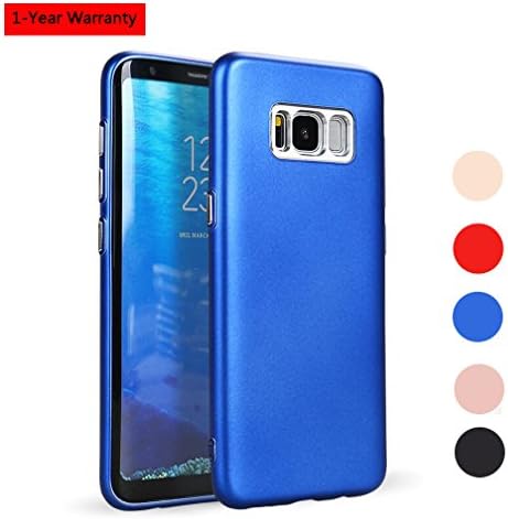 Galaxy S8 Plus Case,Silicone TPU Soft Slim Fit Matte Cover with Metallic Camera Protection for Samsung Galaxy S8+ Plus - Blue