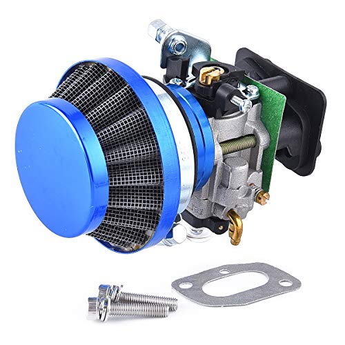 15mm Carburetor Upgrade Kit Air Filter Set Compatible with 2 Stroke 43cc 47cc 49cc Standup Gas Scooter ATV Quad Pocket Bike X-TREME XG-550 BladeZ Moby X Blue