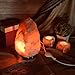 Maymii.Home (8-13 lbs,8-11in) Pink White Himalayan Salt Lamp Lights Air Purifier, Table Lamp Stainless Steel Base Touch Dimmer Switch Control with 1 Salt Night Light, Pack of 2 Salt Candle Holder