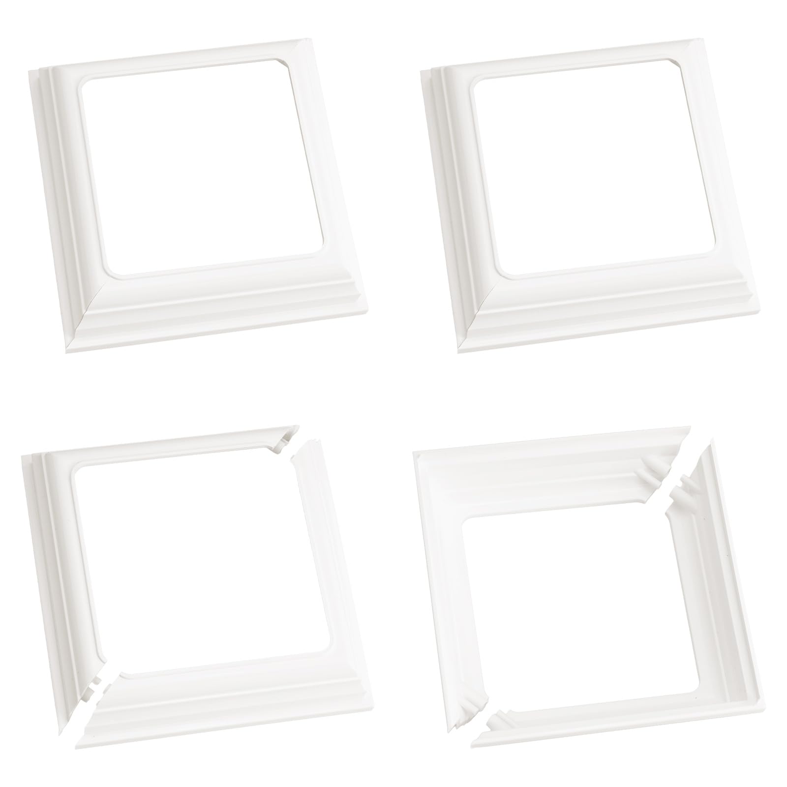 UFURMATE Post Base Cover 4Pcs 100x100mm Plastic Post Base Cover Plates White Square Railing Base Cover for Stair Handrail Fence