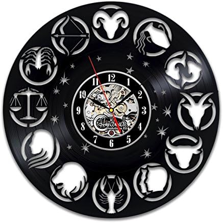 Handmade Solutions EU Zodiac Types Wheel Vinyl Clock Mythology Signs Wall Decor Libra Love Room Decorations Saggitarius Art Gemini Crafts