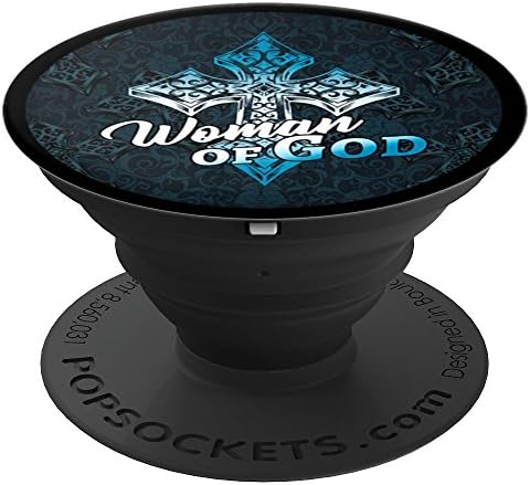 Woman of God Christian Ornate Celtic Cross Pop Out Mount - PopSockets Grip and Stand for Phones and Tablets