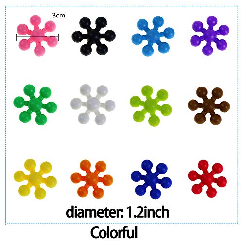 FEENM Creative Kids Brain Plum Building Blocks STEM Toys Interlocking Plastic Disc Set Snowflake for Safe, Fun, Creative Building Educational STEM Construction Toy Gift for Boys & Girls
