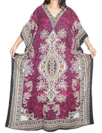 Mogul Women's Kaftan Beach Cover up Pink Dashiki Maxi Dresses XXXL