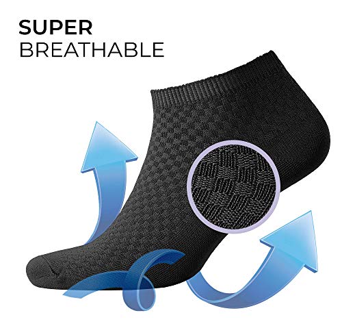 NUDUS Men's Bamboo Ankle Socks, 5-Pair Gift Box, Super Breathable, Soft, Thin and Non Slip