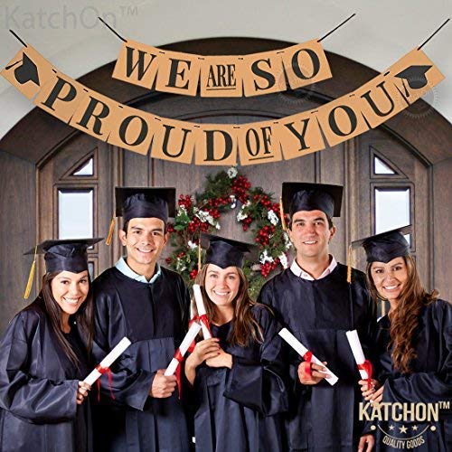 We are So Proud of You, Graduation Banner - No-DIY Required, Classy Kraft Paper Banner | Graduation - //coolthings.us