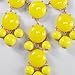 JANE STONE Statement Bubble Beaded Collar Necklace Chunky Jewelry(Fn0508-Yellow)