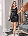IN'VOLAND Women's Plus Size Sequin Dress Sleeveless Glitter Dresses Sparkly V Neck Party Cocktail Bodycon Dress Black