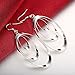 Fashion Sterling Silver Plating Dangle Curve Hoops Elegant Rotating Earrings Double Loops Style Women Earrings (Three Oval Style)