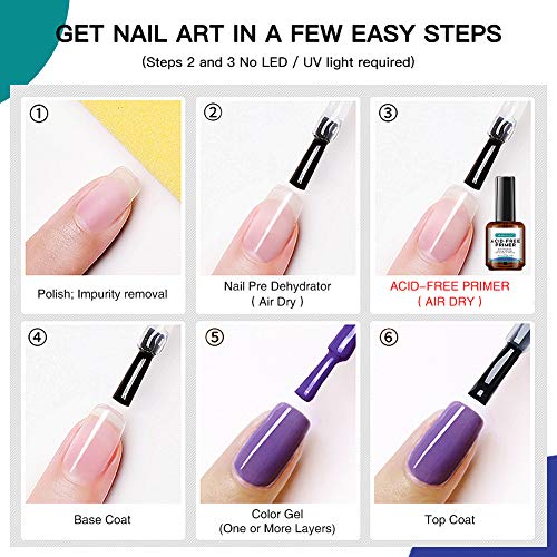 MOROVAN Professional Nail Polish Prep Dehydrator and Acid Free Primer