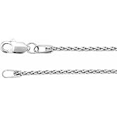 Sonia Jewels Solid 925 Sterling Silver 1.25mm Wheat Chain Necklace Secure Lobster Clasp Closure 18"