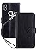 ULAK iPhone Xs Wallet Case, iPhone X Case with Card Holder, Premium PU Leather Flip Cover with Kickstand Magnetic Closure Shockproof Wallet Cases for iPhone X/XS 5.8 inch, Black
