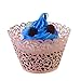 UNIQLED Filigree Artistic Bake Cake Paper Cups Little Vine Lace Laser Cut Liner Cupcake Wrappers Baking Cup Muffin Holder Case for Wedding Birthday Party Decoration (60, Pink)