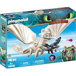 PLAYMOBIL DreamWorks Dragons Furia Diurna y Bebé Dragón con Niños, a Partir de 4 Años (70038)