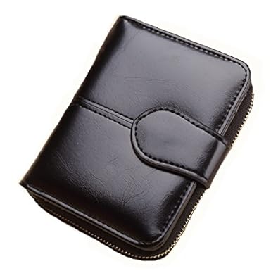 SKUDGEAR Womens PU Leather RFID Blocking Short Wallet Mini Zipper Clutch