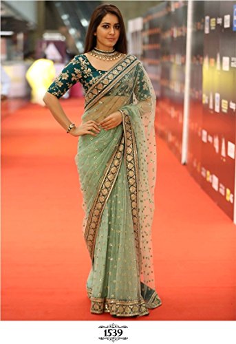 Shopaholic women s net designer saree free size multi