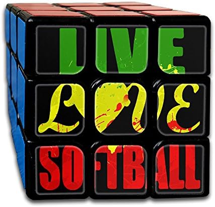 Live, Love, Softball 3x3 Smooth Speed Magic Rubiks Cube Puzzle Cube Puzzles Toys