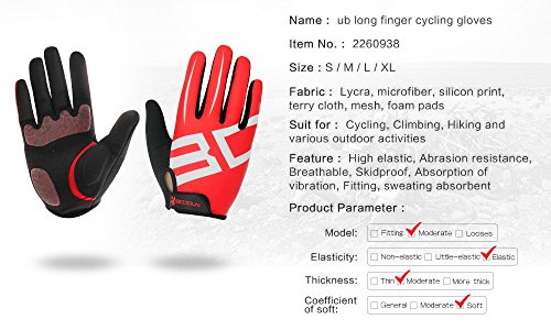 Anser 2240033 Outdoor Cycling Full Finger Gloves Bike Bicycle Gloves Breathable Anti-slip Reflective for Autumn Winter (Blue White, L)