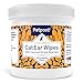 Petpost | Cat Ear Cleaner Wipes - 100 Ultra Soft Cotton Pads in Coconut Oil Solution - Treatment for Pet Ear Mites & Pet Ear Infections (Cat Ear Wipes, Pack of 1)