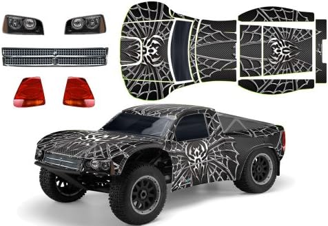 AMR Racing RC Graphics kit Sticker Decal Compatible with Losi Ten-SCTE 1/10 #LOSB8028 - Widow Maker Chrome/Black