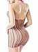 FasiCat Women Lingerie Rainbow Fishnet Babydoll Halter Stretch Chemise
