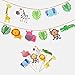 kapoklife Animal Party Banner with 28-Pack Cute Zoo Animal Cupcake Toppers Picks,Jungle Animals Cake Toppers for Kids Baby Shower Birthday Party Cake Decoration Supplies