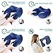 Jerrybox Travel Neck Pillow Fastest Inflatable Pillow with 2 Airbags, Soft Neck Support Pillow for Airplanes with Packsack (U-shaped, Blue)