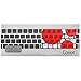 Kuzy Circles RED & WHITE Keyboard Cover Silicone Skin for MacBook Pro 13